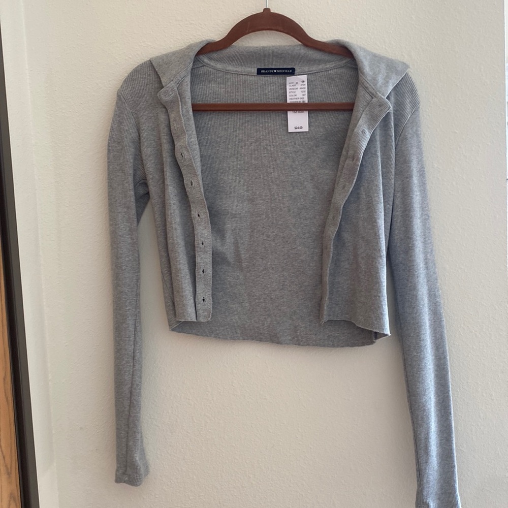 Brandy Melville grey cardigan top